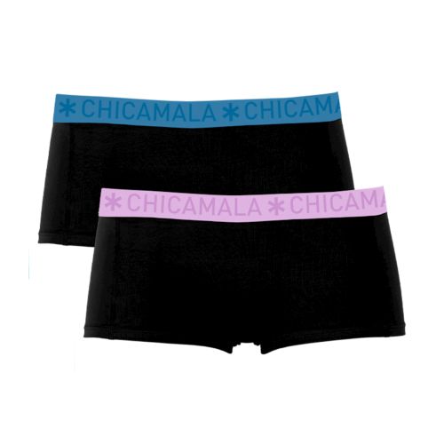 MuchachoMalo Dames Short 2Pack Solid Blue Pink 30