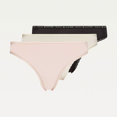 Tommy Hilfiger Women 3P BIKINI Black Ivory Pale Pink