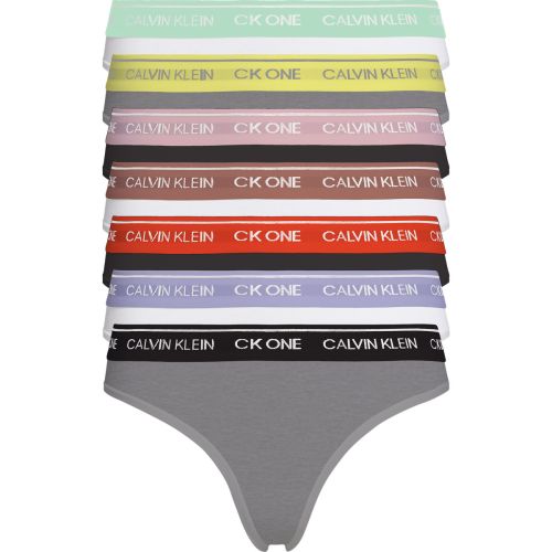 Calvin Klein Ondergoed Women THONG 7PK 1VD GRY HEATHER_BLACK_COLOURED WB