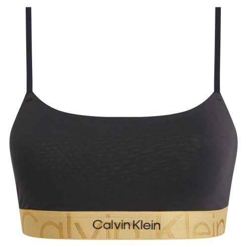 Calvin Klein Modern Cotton Unlined Bralette Black Gold UB1