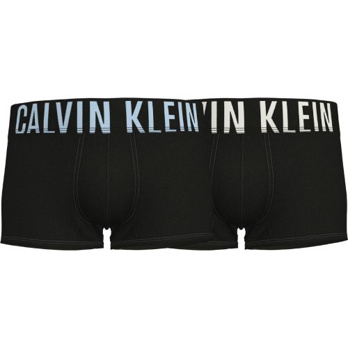 Calvin Klein Ondergoed Men LOW RISE TRUNK 2PK 1QI BLACK W. RAIN DANCE/ IVORY