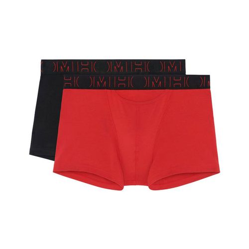 HOM H01 Boxer Briefs 2Pack Boxerlines 2 Zwart Rood D045