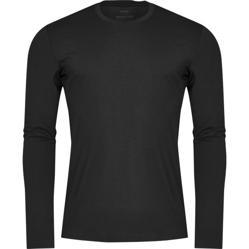 MEY Heren HYBRID Longsleeve T-shirt Zwart 30082