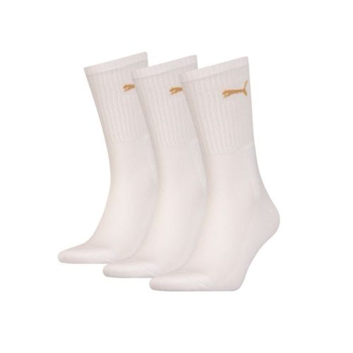 Puma unisex sportsokken 3pack wit / goud