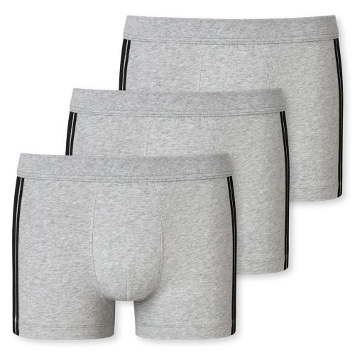 SCHIESSER Boxershort Stretch 95/5 Organic 3Pack Grijs Stripes