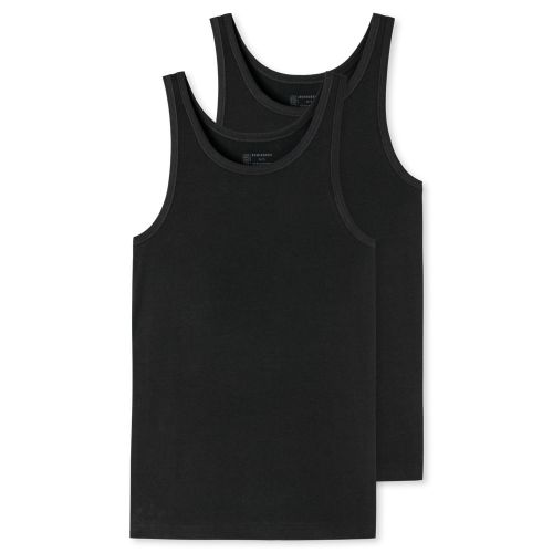 Schiesser Singlet Hemd 95/5 Organic Zwart 2pack