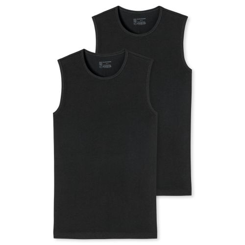 Schiesser Tank Top 95/5 Organic 2Pack Zwart