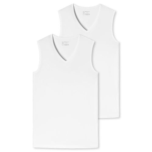 Schiesser Tank Top V-neck 95/5 Organic 2Pack Wit