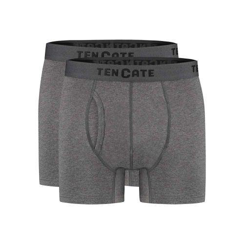 Ten Cate Heren Basics Classic Shorts Cotton Stretch 2Pack Antraciet Melee