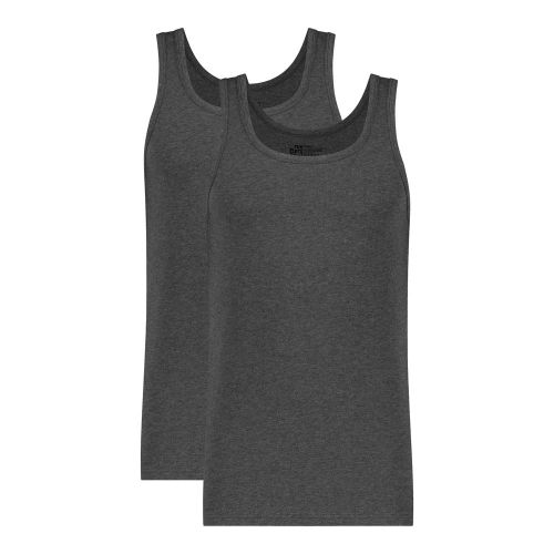 Ten Cate Heren Basics Singlet Cotton Stretch 2Pack Antraciet Melee