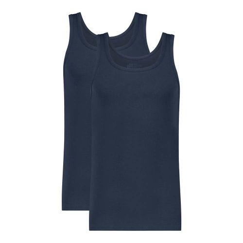 Ten Cate Heren Basics Singlet Cotton Stretch 2Pack Navy