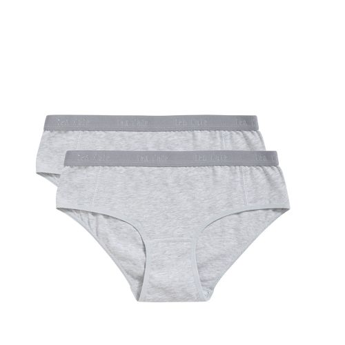 Ten Cate Meisjes Hipster Slip 2Pack Cotton Stretch Light Grey Melee
